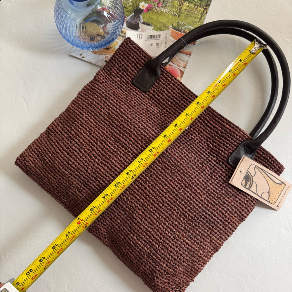 Helen Kaminski Raffia Tote with Leather Handles NWT - Picture 4 of 10
